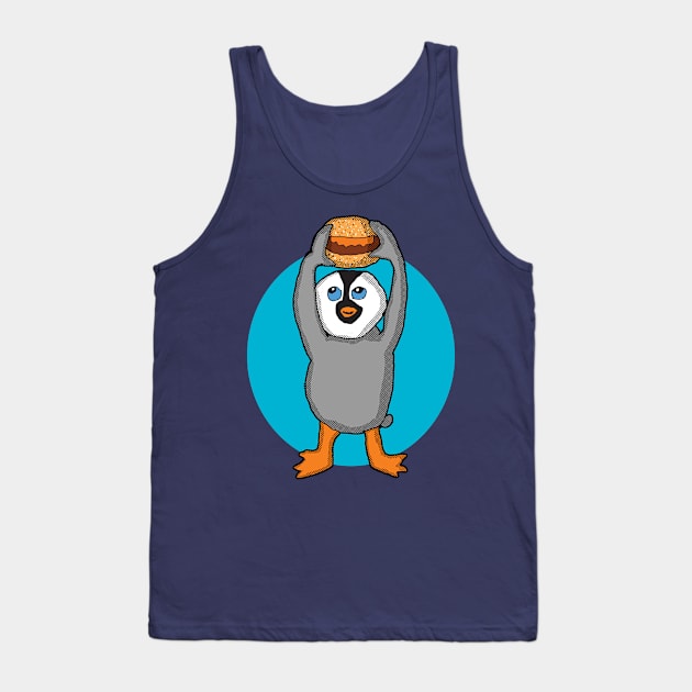 Baby Penguin and Hamburger Tank Top by Eric03091978